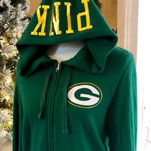 VS PINK Gold Packers Zip-up Hoodie